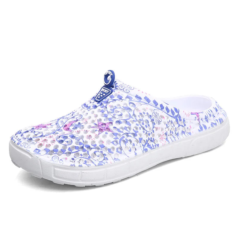 2025 Women Casual Clogs Breathable Beach Sandals Summer Slippers Slip On Womens Shoes Home Ladies Shoes Fashion Hollow Pantuflas