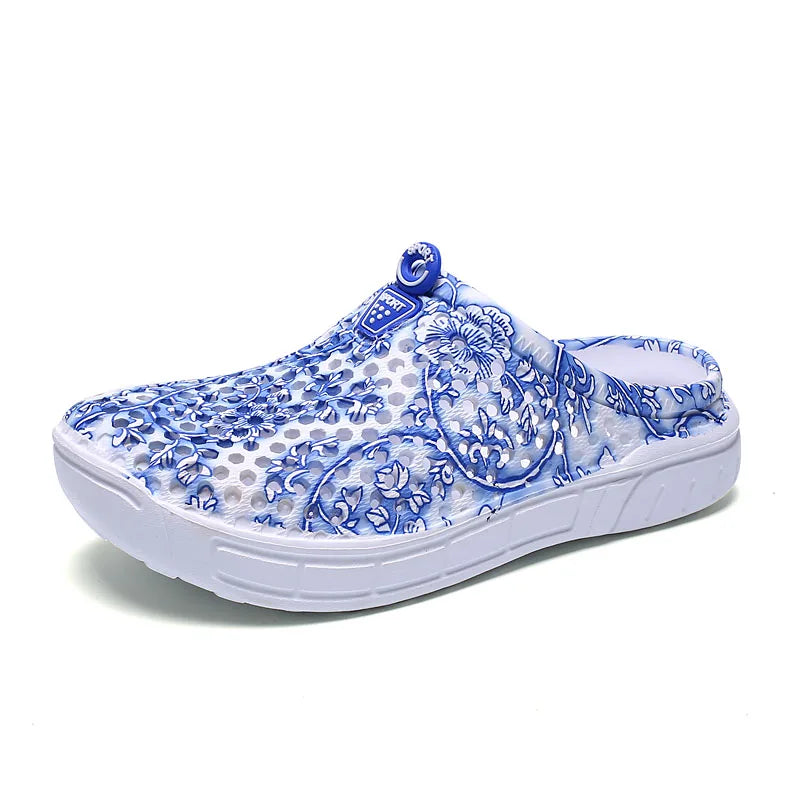 2025 Women Casual Clogs Breathable Beach Sandals Summer Slippers Slip On Womens Shoes Home Ladies Shoes Fashion Hollow Pantuflas
