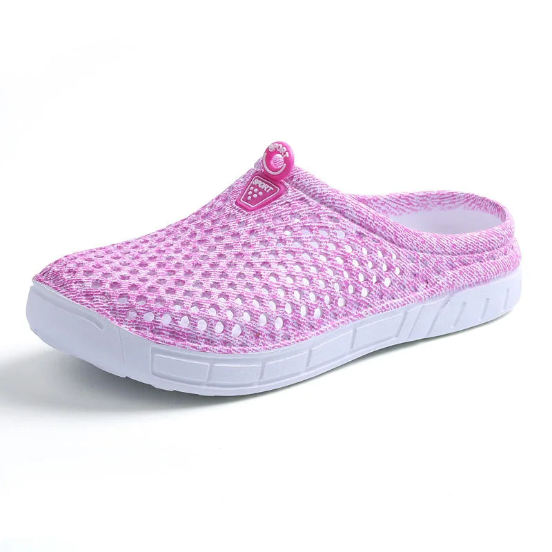 2025 Women Casual Clogs Breathable Beach Sandals Summer Slippers Slip On Womens Shoes Home Ladies Shoes Fashion Hollow Pantuflas
