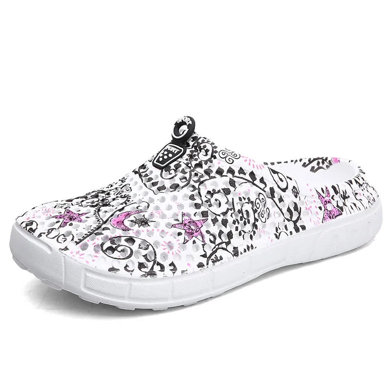 2025 Women Casual Clogs Breathable Beach Sandals Summer Slippers Slip On Womens Shoes Home Ladies Shoes Fashion Hollow Pantuflas