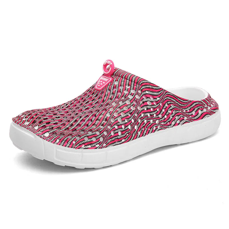 2025 Women Casual Clogs Breathable Beach Sandals Summer Slippers Slip On Womens Shoes Home Ladies Shoes Fashion Hollow Pantuflas