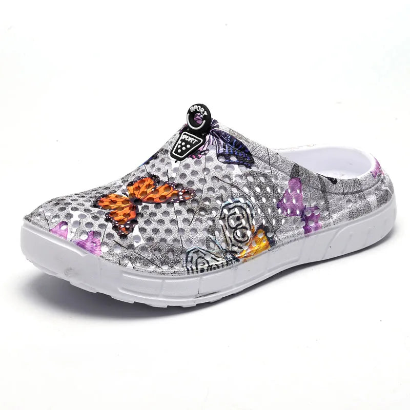 2025 Women Casual Clogs Breathable Beach Sandals Summer Slippers Slip On Womens Shoes Home Ladies Shoes Fashion Hollow Pantuflas