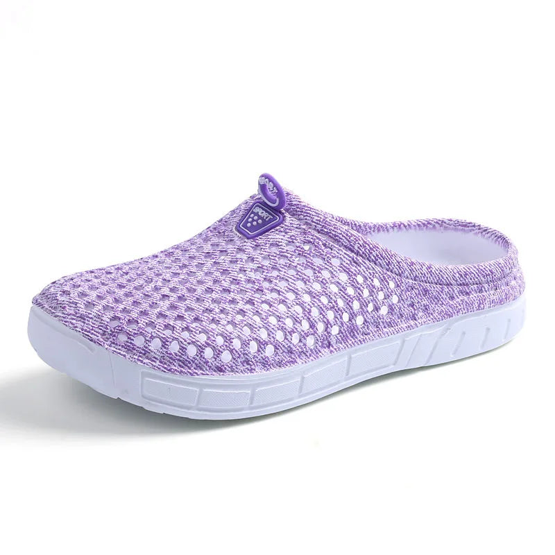 2025 Women Casual Clogs Breathable Beach Sandals Summer Slippers Slip On Womens Shoes Home Ladies Shoes Fashion Hollow Pantuflas