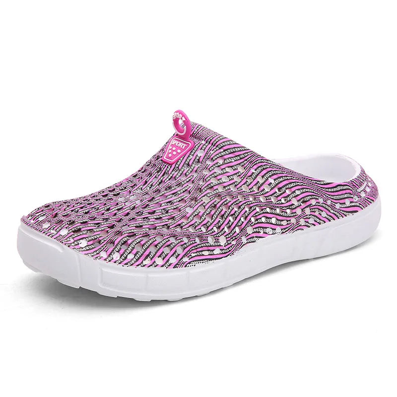 2025 Women Casual Clogs Breathable Beach Sandals Summer Slippers Slip On Womens Shoes Home Ladies Shoes Fashion Hollow Pantuflas