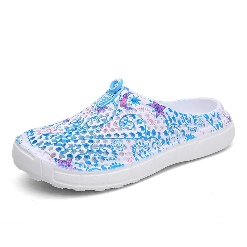 2025 Women Casual Clogs Breathable Beach Sandals Summer Slippers Slip On Womens Shoes Home Ladies Shoes Fashion Hollow Pantuflas