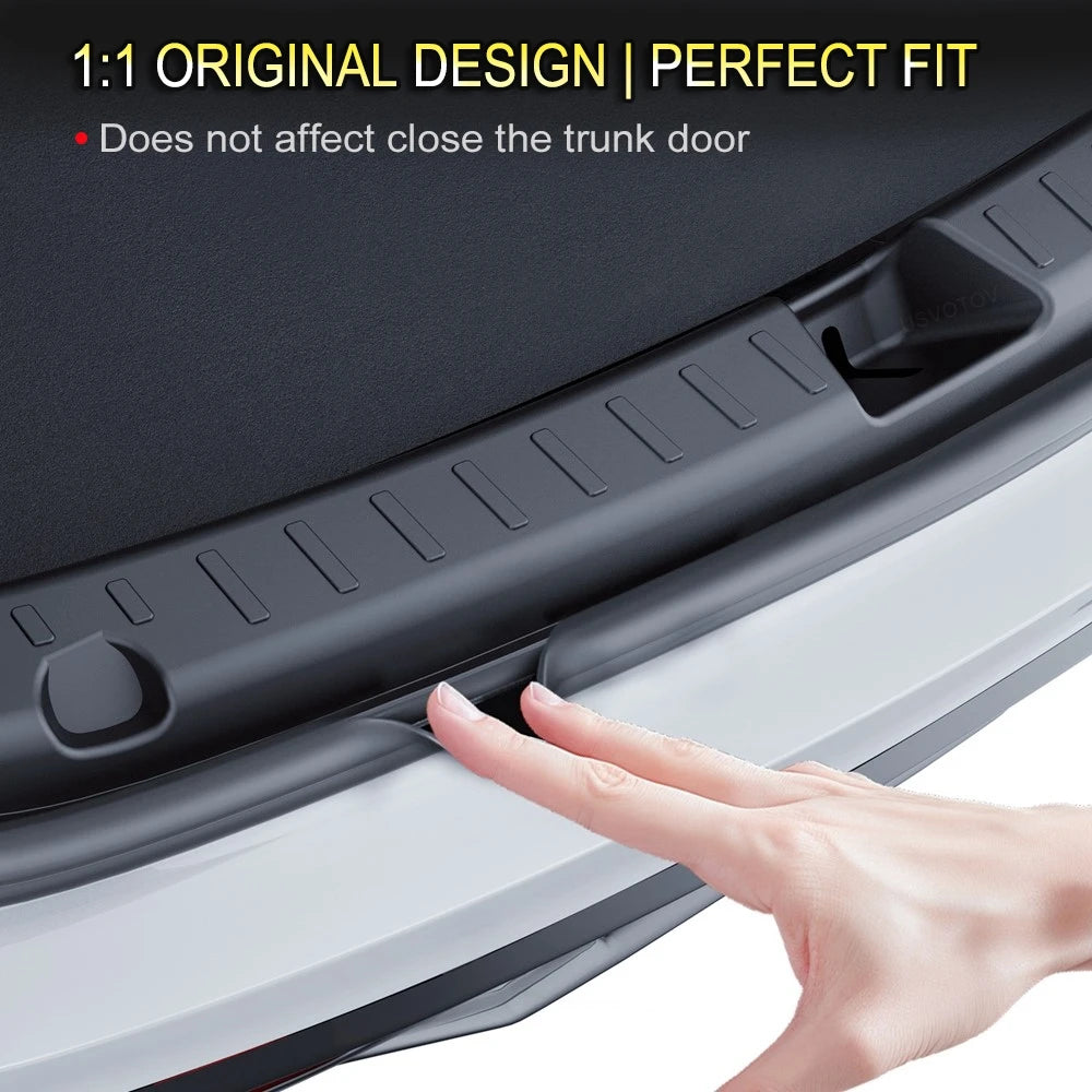 For Tesla Model Y Juniper Launch Trunk Sill Plate Protector TPE Trunk Mat Cover Rear Bumper Guard Pad Anti-scratch Accessories