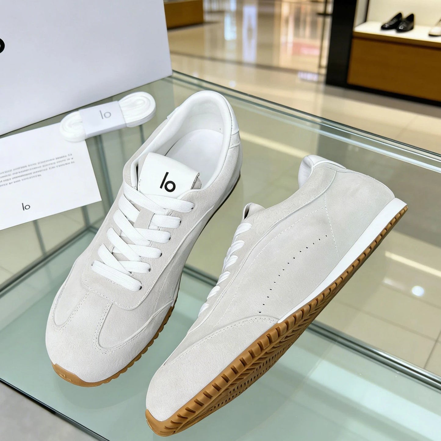 High-end Brand De Xun Shoes, 26SS New Trendy and Versatile Retro Casual Women's Shoes, Low-top Lace-up Sports Shoes, Trendy Versatile Women's Shoes, American-style Versatile White Sneakers, Ballet Flats