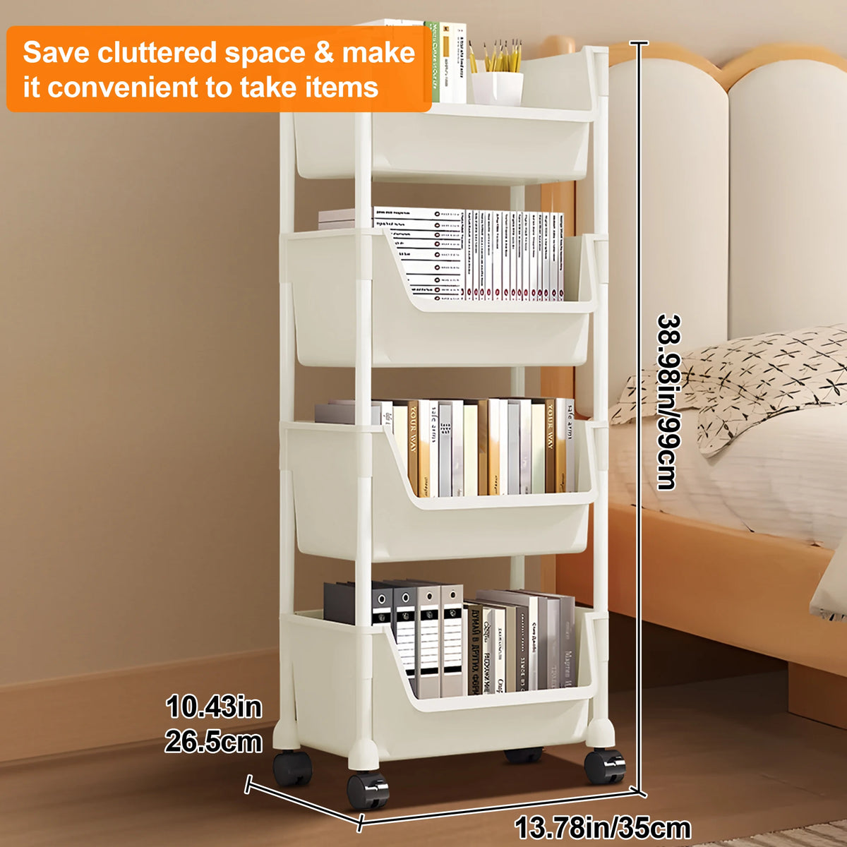 Versatile 2-5Tier Rolling Storage Cart with Wheels Perfect Bathroom Kitchen Office Ideal Groceries Snacks Toys Books Toiletries