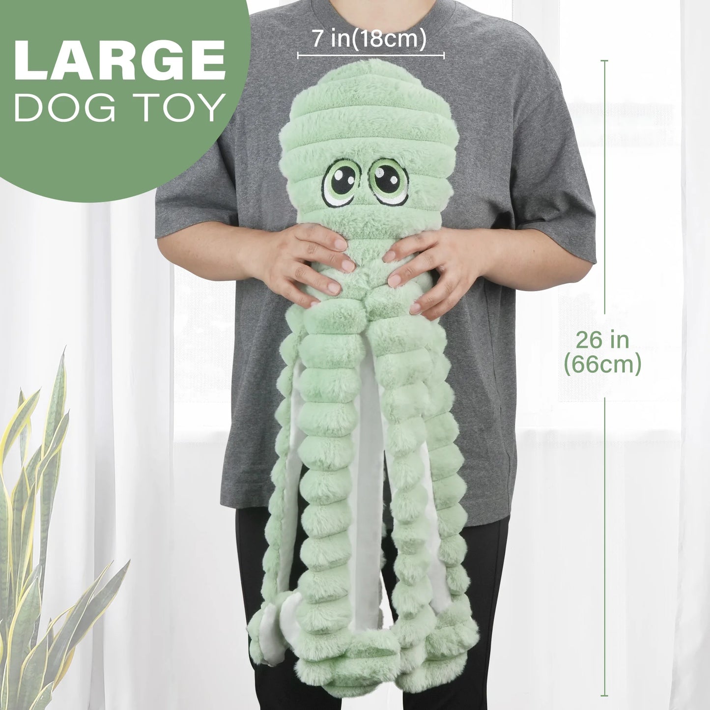 Octopus Design Pet Grinding Teeth Squeaky Plush Toy, Chewing Toy For Dog Interactive Supply, Animal Pet Toy For Small Medium Dog
