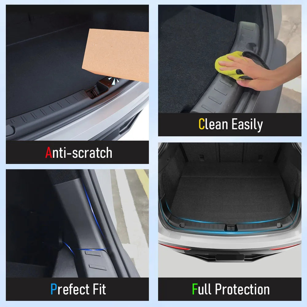 For Tesla Model Y Juniper Launch Trunk Sill Plate Protector TPE Trunk Mat Cover Rear Bumper Guard Pad Anti-scratch Accessories