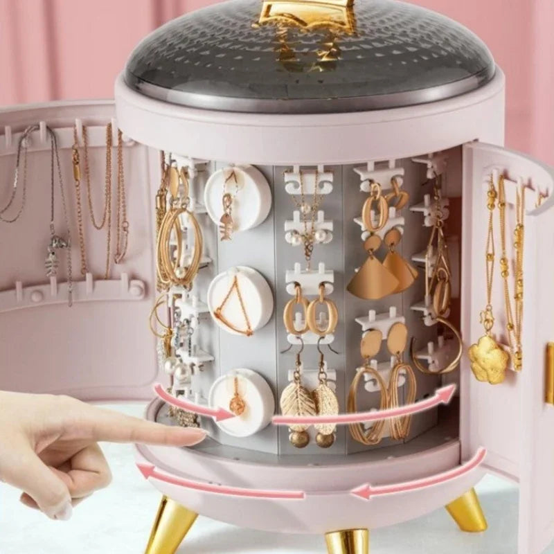 Crown Jewelry Organizer Box Jewel Jewellery Storage Case Travel Storage Bag For Rings Earrings Necklaces Plastic Container