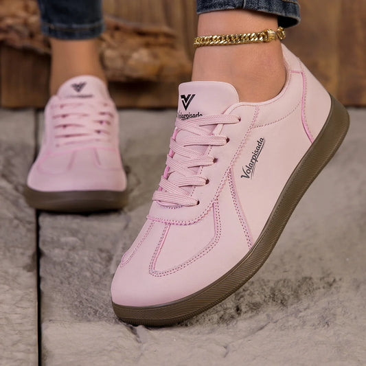 2026 New Women Wide Toe Box Retro Sneakers Soft Flat Gum Sole Lace Up Casual Trainers Ladies Lightweight Comfort Walking Shoes Fashion Color Matching Low Top Vintage German Trainer Daily Outdoor Shopping Street Footwear Plus