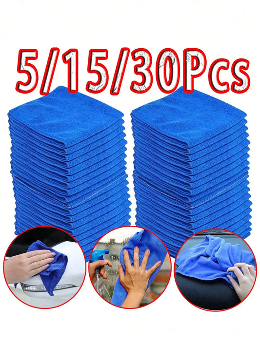 Cleaning Cloth,5/15/30pcs Soft Microfiber Car Cleaning Cloths, 25*25cm/9.84*9.84inch Polishing Detailing Rags For Auto, Motorcycle, Glass, Home Cleaning Towels