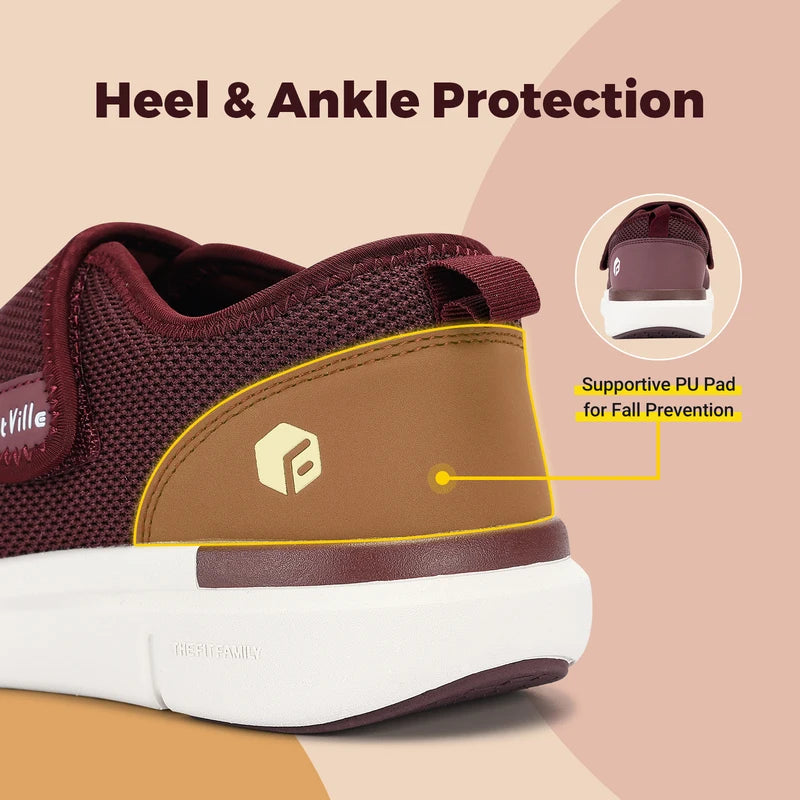 FitVille Women'S Extra Wide Diabetic Orthopedic Adjustable Walking Shoes, Elderly Footwear For Wide Feet, Swollen Feet & Foot Pain Relief