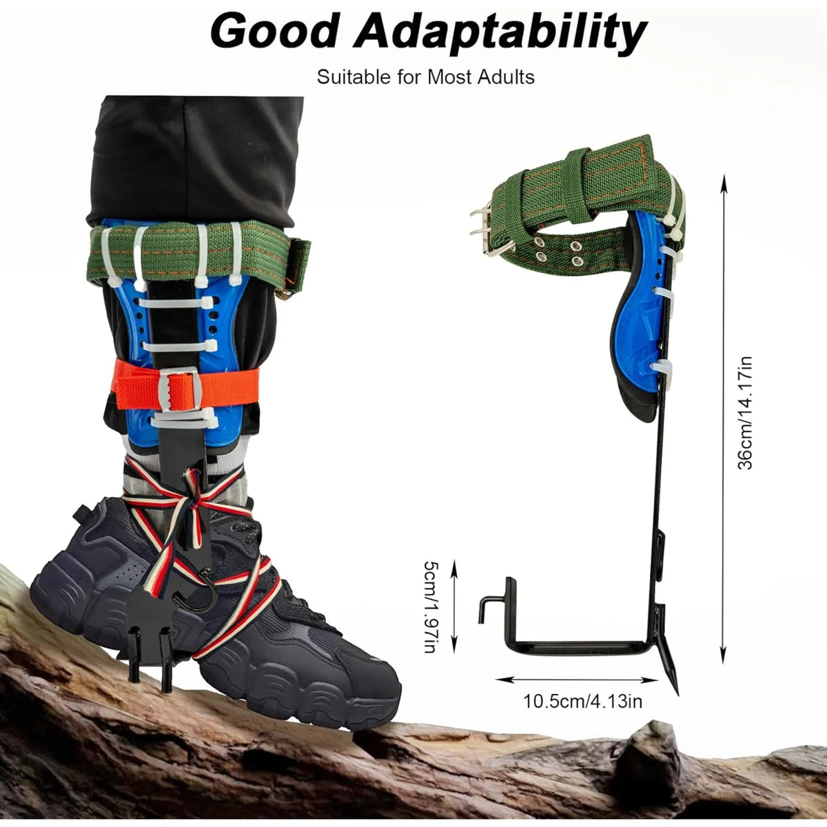 Tree Climbing Spike Set ,Portable Adjustable Lanyard Carabiner,Safety Belt Straps,  for Hunting Observation, Picking Fruit