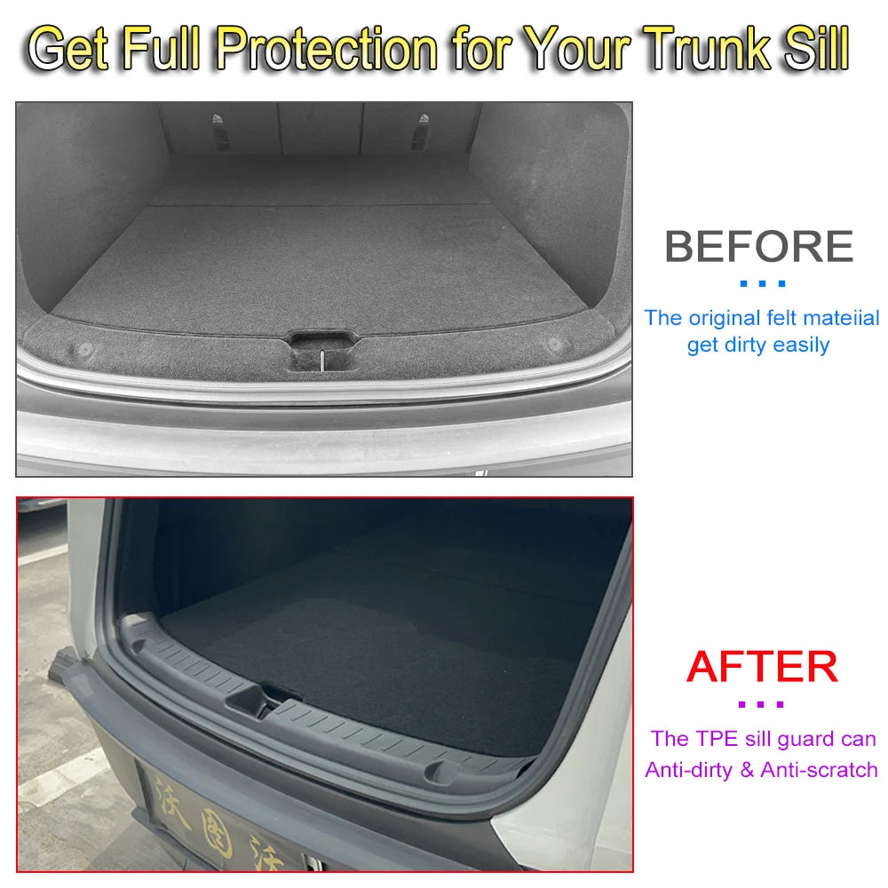 For Tesla Model Y Juniper Launch Trunk Sill Plate Protector TPE Trunk Mat Cover Rear Bumper Guard Pad Anti-scratch Accessories