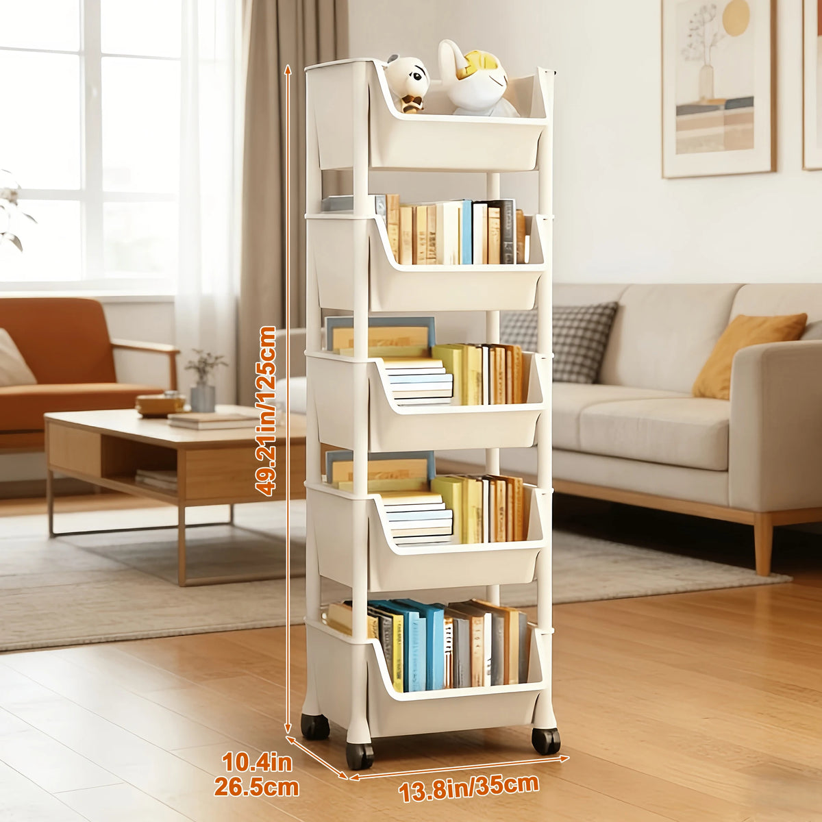 Versatile 2-5Tier Rolling Storage Cart with Wheels Perfect Bathroom Kitchen Office Ideal Groceries Snacks Toys Books Toiletries