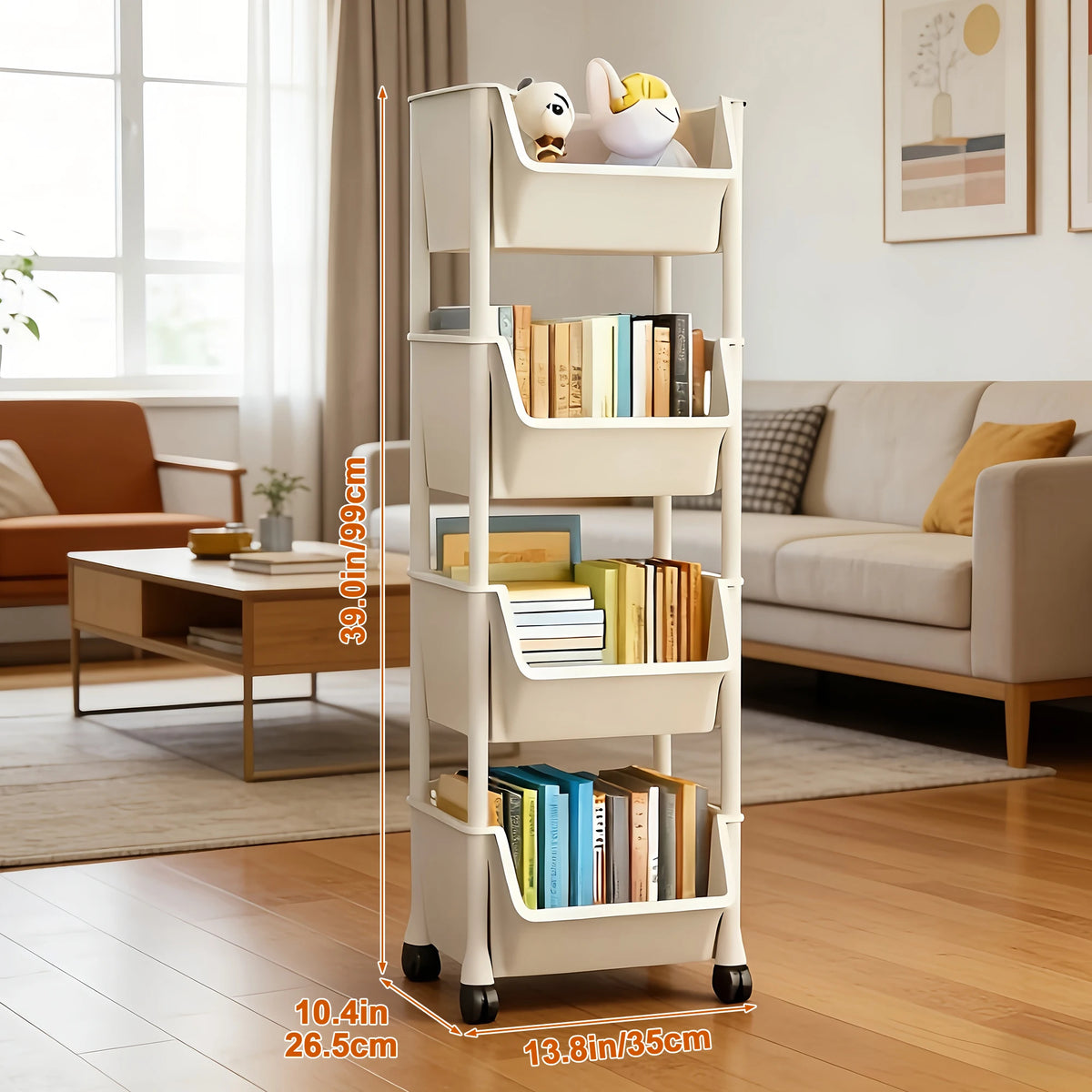 Versatile 2-5Tier Rolling Storage Cart with Wheels Perfect Bathroom Kitchen Office Ideal Groceries Snacks Toys Books Toiletries
