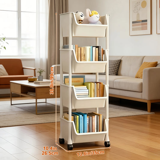 Versatile 2-5Tier Rolling Storage Cart with Wheels Perfect Bathroom Kitchen Office Ideal Groceries Snacks Toys Books Toiletries