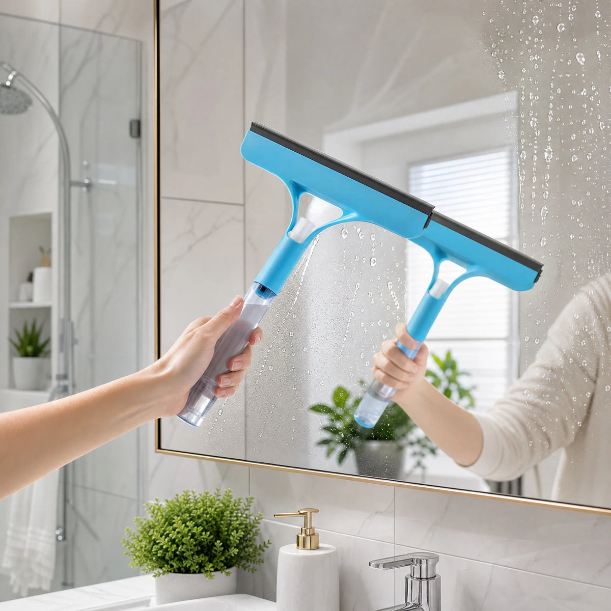 1-Pack 3-in-1 Blue Window Cleaner - Holiday Streak-Free Glass Cleaning Kit for Sparkling Results