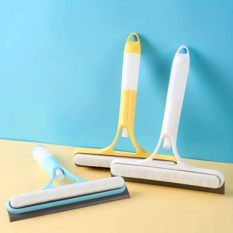3 in 1 Window Cleaning Squeegee Multi Function Glass Mirror Wiper with Spray Bottle Microfiber Scrub Household Car Cleaner Tools