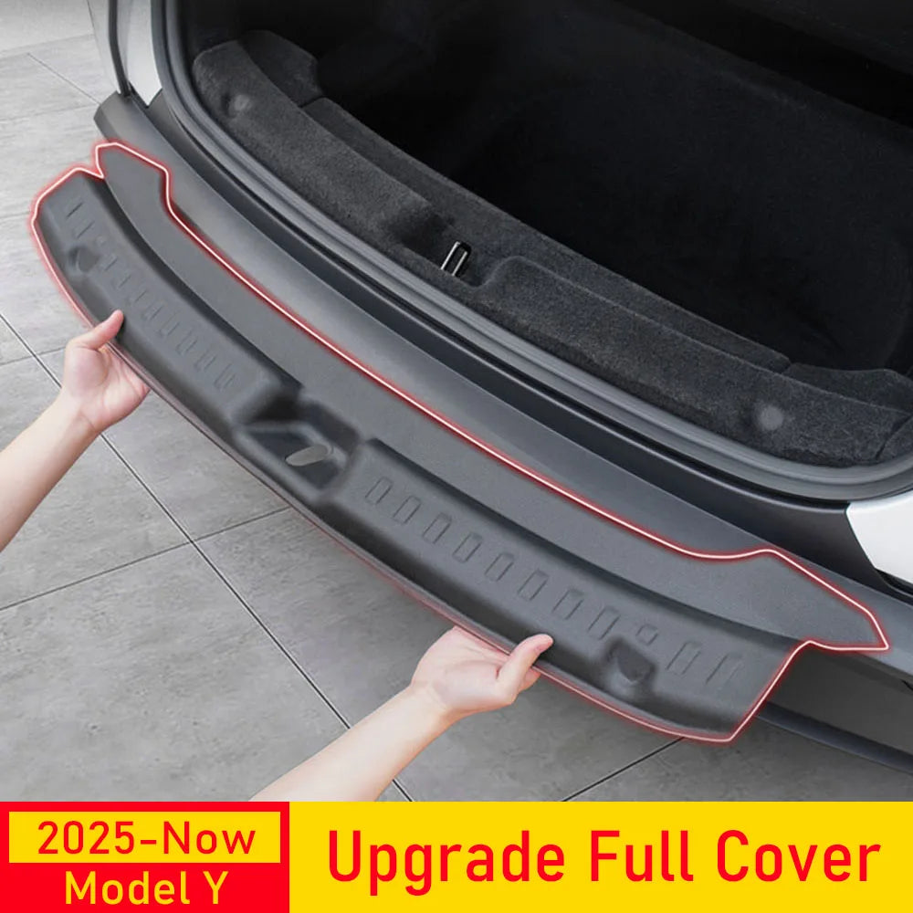 For Tesla Model Y Juniper Launch Trunk Sill Plate Protector TPE Trunk Mat Cover Rear Bumper Guard Pad Anti-scratch Accessories